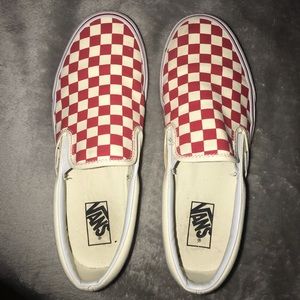 MENS red checkered vans / barely worn